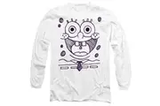 SpongeBob SquarePants Unisex Adult Grin Felt Pen T-Shirt (White) - UTTV10585