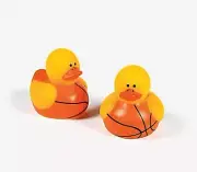 24 Mini Basketball Rubber Ducks - Party, Treasure Box ~ 1 1/2 Inch Ducks