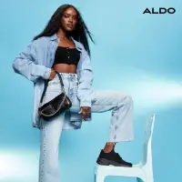 在飛比找momo購物網優惠-【ALDO】ALLDAY-率性潮感織布綁帶休閒鞋-女鞋(黑色