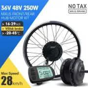 36V/48V 250W E-bike Conversion Kit 16-29 Inch 700C Front/Rear Hub Motor Wheel