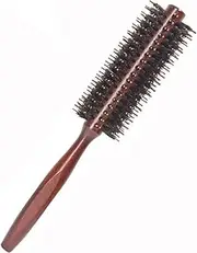 Boar Bristle Round Brush,Small Round Hair Brush for Thin or Short Hair 8.66x1.73" Round Boar Bristle Hair Brush Portable & Effective Hair Care Roller Comb for Men & Women