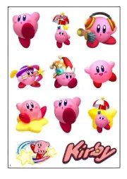 1x Kirby Temp TATTOO Sheet. Party Supplies Lolly Loot BAG Cake Cupcake Nintendo