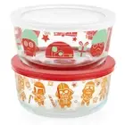 STAR WARS 8 piece set Christmas Pyrex (4 Covered Bowls With Lids)