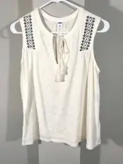 Old Navy Size Small Embroidered Peasant Boho Tank Top