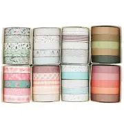 Juego De 40 Rollos Cinta Washi Delgada En Caja Regalo Cintas Papel Decorativas
