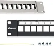 Enmane 24 Port Patch Panel Blank Keystone Patch Panel 1U 19" for Rackmount & Wall Mount STP&UTP