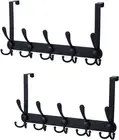 Over The Door Hooks,Coat Rack for Hanging Clothes Hat Towel (Heavy Duty Black