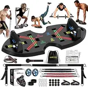 LALAHIGH Portable Home Gym System for Men and Women: Push Up Board, Different Fitness Accessories with Resistance Bands Dynamic Handles and Nonslip Pads-Professional Strength Training Exercise