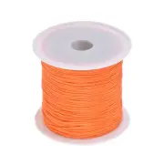 Nylon Beading Thread Knotting Cord 0.6mm 50 Yard Satin String, Bright Orange