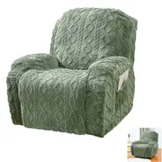 Stretch Recliner Chair Covers Sofa Slipcover Chair Spandex Soft Recliner Slipcover Furniture Protector -Green