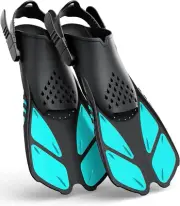 Snorkel Fins Adjustable Buckles Open Heel Swim Flippers Travel Size Short Swim F