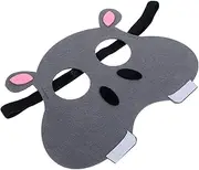 GARVALON Dress Stage for Jungle Cartoon Halloween Masks Fabric Mask Costume Felt Non-woven Up Animal Hippo Face Elastic Performance Half Masquerade Band Theme Prop Festival