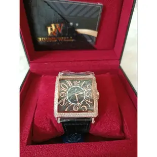 Round well 浪威 手錶 指針式 復古年代腕錶 真皮錶帶 中性 瑞士品牌 全新 附盒