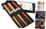 5-Pairs Set of Chopsticks, Wood Chopsticks and Minimalism Japanese Chopsticks