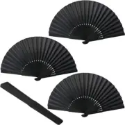 4 Pcs Handheld Folded Fan Bamboo Folding Paper Hand Held Fans for Wedding, Party
