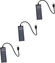 STOBOK 3 Pcs 4 Plastic USB 2.0 Hub 4 Ports Compact Design Fast Data Transfer Lightweight