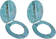 Toilet Seats with Lids 2 pcs MDF Old Wood Hardware Accessories