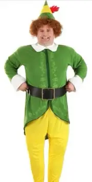 Buddy the Elf Christmas XXL Men Adult Embroidered Costume - New
