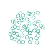 Turquoise Enamel Plated Jump Rings 8mm x 1.2mm - Open 16 Gauge - 50 Rings - J058