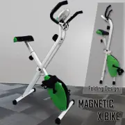 Folding Magnetic Upright Bicycle Training Fitness Stationary Flywheel X-Bike Gre