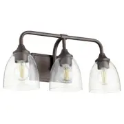 Quorum Enclave 3 Light Vanity, Oiled Bronze/Clear Seeded - 5059-3-286