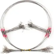 Fishing Leaders, Fish Line Stainless Steel Wire with Swivels Snap Connect