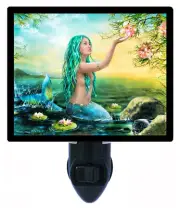 Fantasy Decorative Photo Night Light, Mermaid Sunset, Mermaids