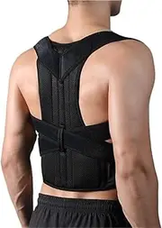 XS-5XL Plus Size Fully Adjustable Posture Corrector Women Men Breathable Back Brace Shoulder Straightener Teenager Student Scoliosis And Hunchback Correction(Black,5X-Large)