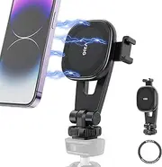 VRIG MG-03 Magnetic Phone Tripod Mount,Tripod Mount for Magsafe w Cold Shoe for iPhone 14.13.12 Series,Magnetic Ring Compatible with All Phones & All Cases,360° Rotation,for Tripods,Cameras
