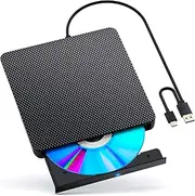 aelrsoch External Compatible Blu ray Drive Player Read/Write Compatible Bluray Burner Compatible USB 3.0 and Type-C DVD Burner Blu-ray/DVD/CD, BD Drive, Windows 7-11 & Mac, PC M-DISC（Black）