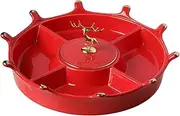 5-Compartment Snack Tray Nut Bowl Household Ceramic Fruit Candy Tray Multifunction Snack Storage Container