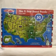 NEW Sealed Melissa & Doug USA Map Puzzle Capitals & States DAMAGED