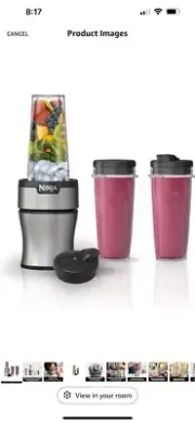 Ninja BN301 Nutri-Blender Plus Compact Personal Blender, 900-Peak-Watt Motor