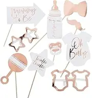 Ginger Ray Baby Shower Photo Booth Props, Rose Gold (Pack of 10)
