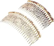LOLIPPYY 2Pcs French Twist Hair Combs Elegant Minimalist Side Combs for Fine Thin Hair Non Slip Accessories for Women and Small and Light