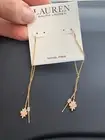 NWT Lauren Ralph Lauren Earrings Gold Tone Threader S408