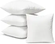 HOMTEC Throw Pillow Inserts Pack of 4, 18 x 18 inches Square Cushion Sham Stuffer, Fluffy Down Alternative Decorative Pillow Inserts for Sofa Couch Bed