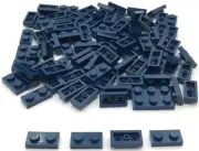 Lego 100 New Dark Blue Plates 1 x 2 Stud Parts