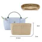 Perfect Purse Organizer Insert W/ Zippers For Longchamp Le Pliage S/M/L Beige