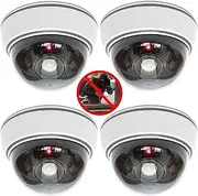 4 x Professional Dom Cameras Dummy with Indicator Camera with Lens and Flashing Video Surveillance Goods Security