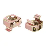M10 Cage Nuts for Server Rack Cabinet, Carbon Steel Yellow Zinc Plated, 10 Pcs