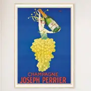 Galrie Joseph Perrier Vintage Champagne Advertising Poster Timeless Elegance for Space, Wood Frame, A0 84 x 119cm (33 x 47inch)