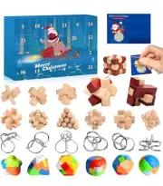 Advent Calendar, Brain Teaser Puzzles Present Box for Kids and Adults,...