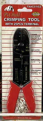 Vtg Pit Bull Crimping Wire Bolt Cutter Tool 25pcs Terminal Old Stock TAIC0102