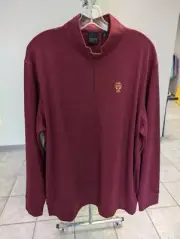 NWT MEN'S DUNNING GOLF 1/4 ZIP PULLOVER, SIZE: XL, COLOR: POPPY (M10)