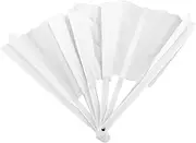 Luxshiny Tai Chi Fan Festival Folding Fans Bulk Handheld Fans Folding Hand Fan Dance Fan Large Decorative Fan Manual Fan Dance Fabric Fan Prop Blank Hand Fans White Plastic-