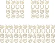 [Vaguelly] 5sets Hand-Painted Wood Slice Horseshoe Cutouts Unfinished Wooden Decor for DIY 24pcs*5