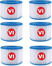Type VI Hot Tub Spa Filters Compatible with Coleman Saluspa 90352E 58323, Bestway Saluspa Lay-Z-Spa Hot Tub Filter Cartridge (6 Pack)
