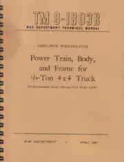 TM9 1803B ~ MB/GPW WWII Jeep Power Train Maunal ~ Reprnt