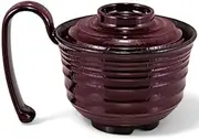 J-Kitchens Super Heat Resistant Grippy Bowl (Soup Bowl, Bowl, Wan, Lacquerware) (Lid), Black Tample, 5.4 x 4.0 x 3.3 inches (13.7 x 10.1 x 8.5 cm), Heat Resistant ABS Resin, Made in Japan, Dishwasher
